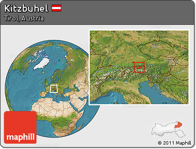 Satellite Location Map of Kitzbuhel