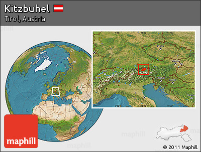 Satellite Location Map of Kitzbuhel