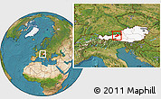 Satellite Location Map of Kitzbuhel, highlighted country