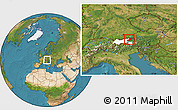 Satellite Location Map of Kitzbuhel, highlighted parent region