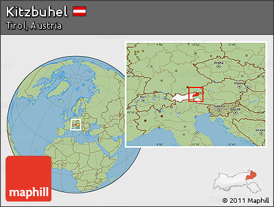 Savanna Style Location Map of Kitzbuhel, highlighted parent region
