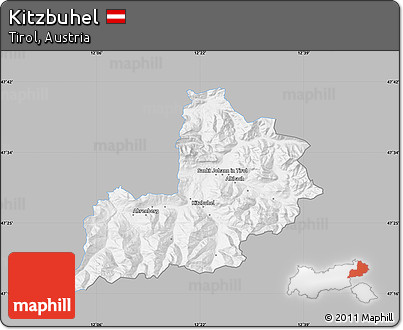 Gray Map of Kitzbuhel, single color outside