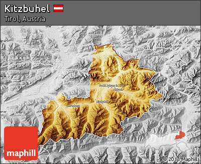 Physical Map of Kitzbuhel, lighten, desaturated