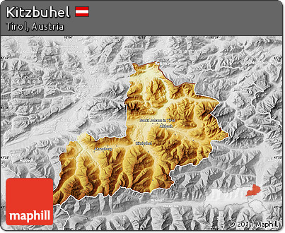 Physical Map of Kitzbuhel, lighten, desaturated