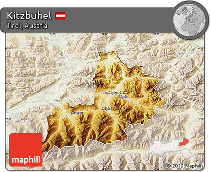 Physical Map of Kitzbuhel, lighten
