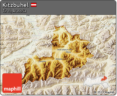 Physical Map of Kitzbuhel, lighten