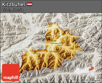Physical Map of Kitzbuhel, lighten, semi-desaturated