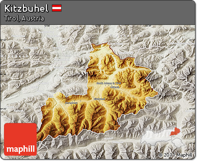 Physical Map of Kitzbuhel, lighten, semi-desaturated