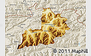 Physical Map of Kitzbuhel, shaded relief outside