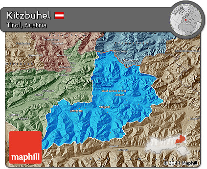 Political Map of Kitzbuhel, semi-desaturated