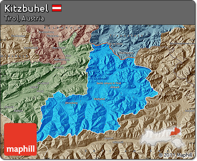 Political Map of Kitzbuhel, semi-desaturated