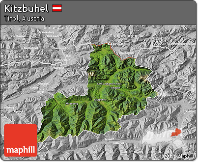 Satellite Map of Kitzbuhel, lighten, desaturated
