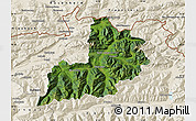 Satellite Map of Kitzbuhel, shaded relief outside