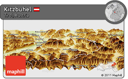 Physical Panoramic Map of Kitzbuhel