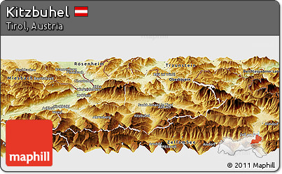 Physical Panoramic Map of Kitzbuhel