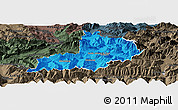 Political Panoramic Map of Kitzbuhel, darken, semi-desaturated