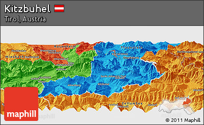 Political Panoramic Map of Kitzbuhel