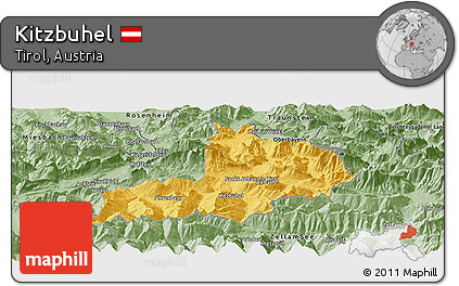 Savanna Style Panoramic Map of Kitzbuhel