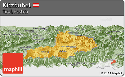 Savanna Style Panoramic Map of Kitzbuhel