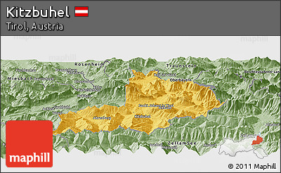 Savanna Style Panoramic Map of Kitzbuhel