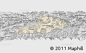 Shaded Relief Panoramic Map of Kitzbuhel, desaturated