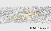 Shaded Relief Panoramic Map of Kitzbuhel, lighten, desaturated