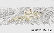 Shaded Relief Panoramic Map of Kitzbuhel, lighten, semi-desaturated