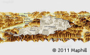 Shaded Relief Panoramic Map of Kitzbuhel, physical outside
