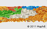 Shaded Relief Panoramic Map of Kitzbuhel, political outside