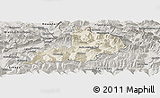 Shaded Relief Panoramic Map of Kitzbuhel, semi-desaturated
