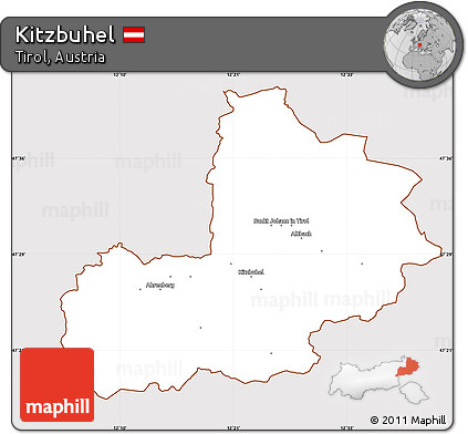 Classic Style Simple Map of Kitzbuhel, cropped outside