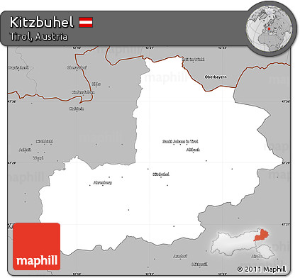 Gray Simple Map of Kitzbuhel