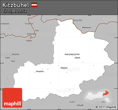 Gray Simple Map of Kitzbuhel
