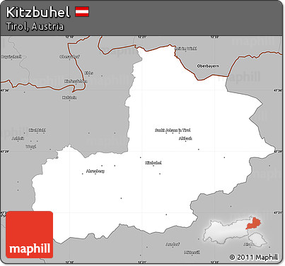 Gray Simple Map of Kitzbuhel