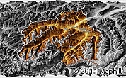 Physical 3D Map of Landeck, desaturated