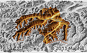 Physical 3D Map of Landeck, lighten, desaturated