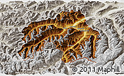 Physical 3D Map of Landeck, lighten, semi-desaturated