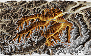 Physical 3D Map of Landeck, semi-desaturated
