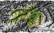 Satellite 3D Map of Landeck, desaturated