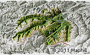 Satellite 3D Map of Landeck, lighten, semi-desaturated