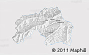 Silver Style 3D Map of Landeck, single color outside