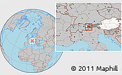 Gray Location Map of Landeck, highlighted country, highlighted parent region