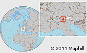 Gray Location Map of Landeck, highlighted parent region