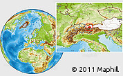 Physical Location Map of Landeck, highlighted country