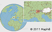 Savanna Style Location Map of Landeck, highlighted country, highlighted parent region