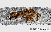 Physical Panoramic Map of Landeck, lighten, desaturated