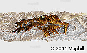 Physical Panoramic Map of Landeck, lighten