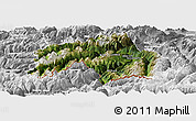 Satellite Panoramic Map of Landeck, lighten, desaturated