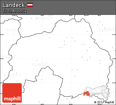Blank Simple Map of Landeck, no labels