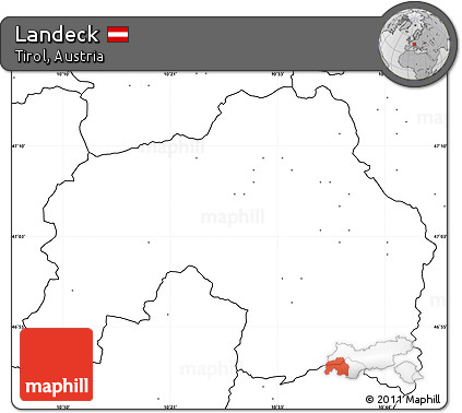 Blank Simple Map of Landeck, no labels